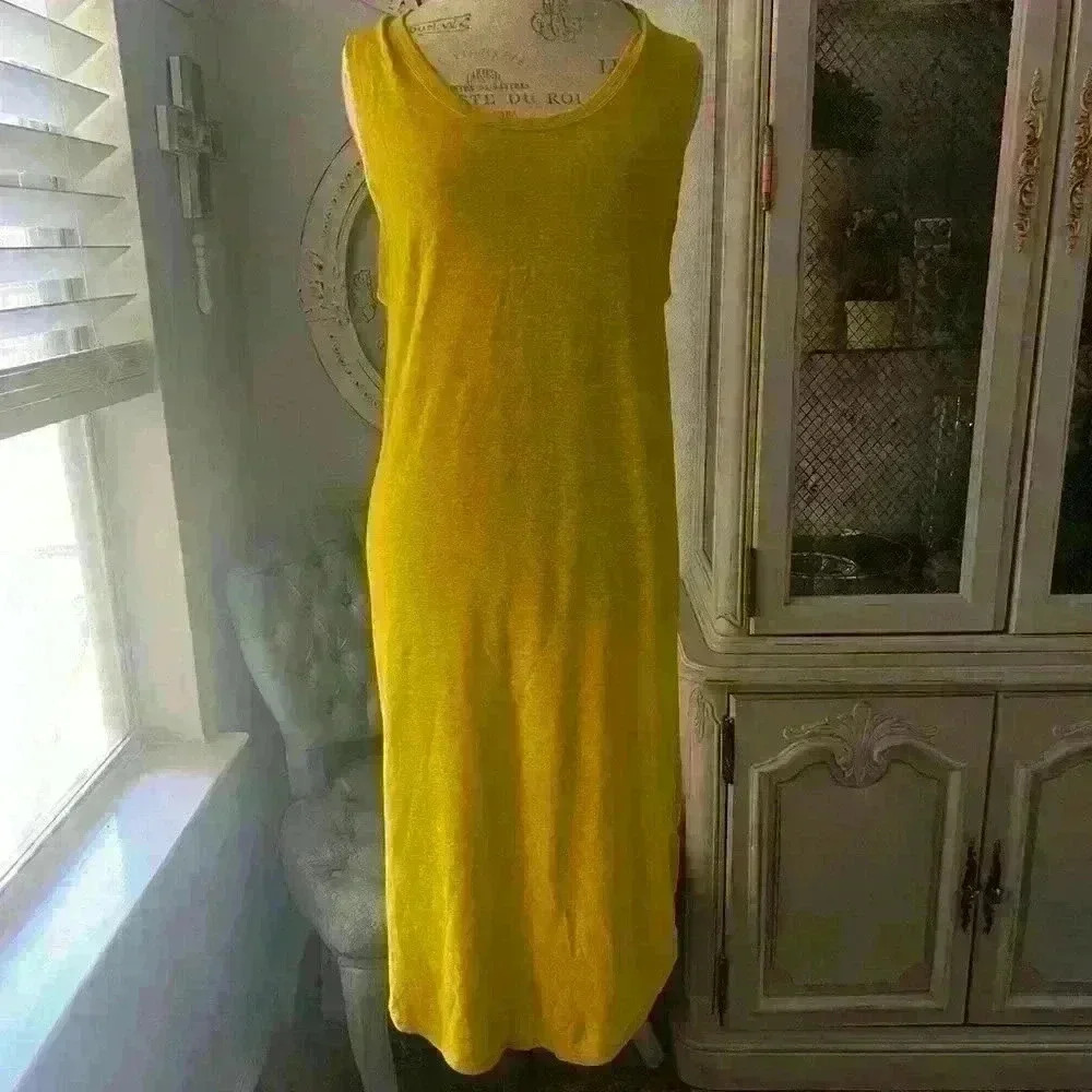 Aerie linen blend midi dress